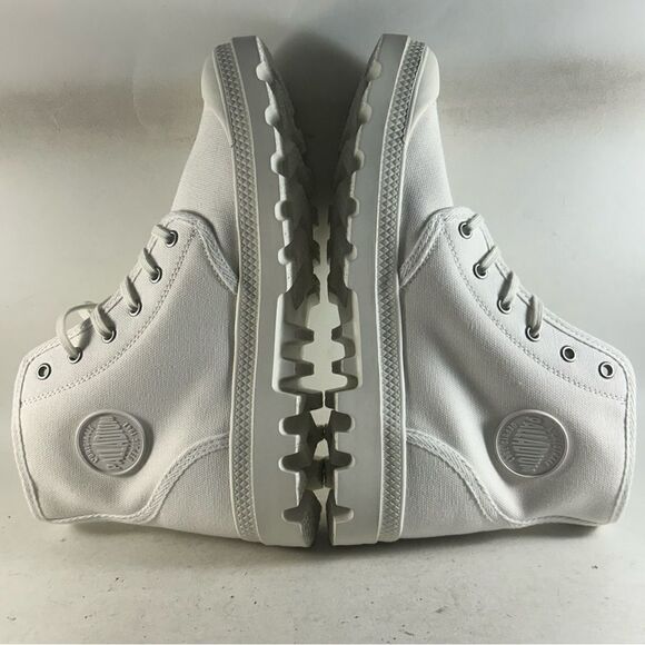 NEW Palladium Pampa Hi Ankle Boots White Size Men’s 9 Women’s 10.5 - Picture 7 of 9